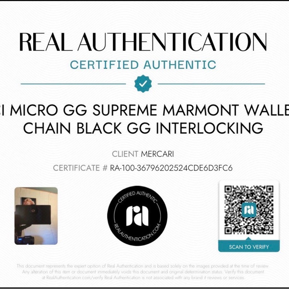 AUTHENTIC Gucci Black GG MARMONT Chain Wristlet w/Gold Hardware /Cert attached - Picture 10 of 10